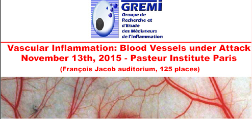 GREMI: Vascular Inflammation, Pasteur Institute, November 13th, 2015