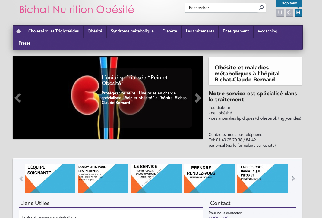 A website on nutrition and obesity from medical teams from Bichat Hospital