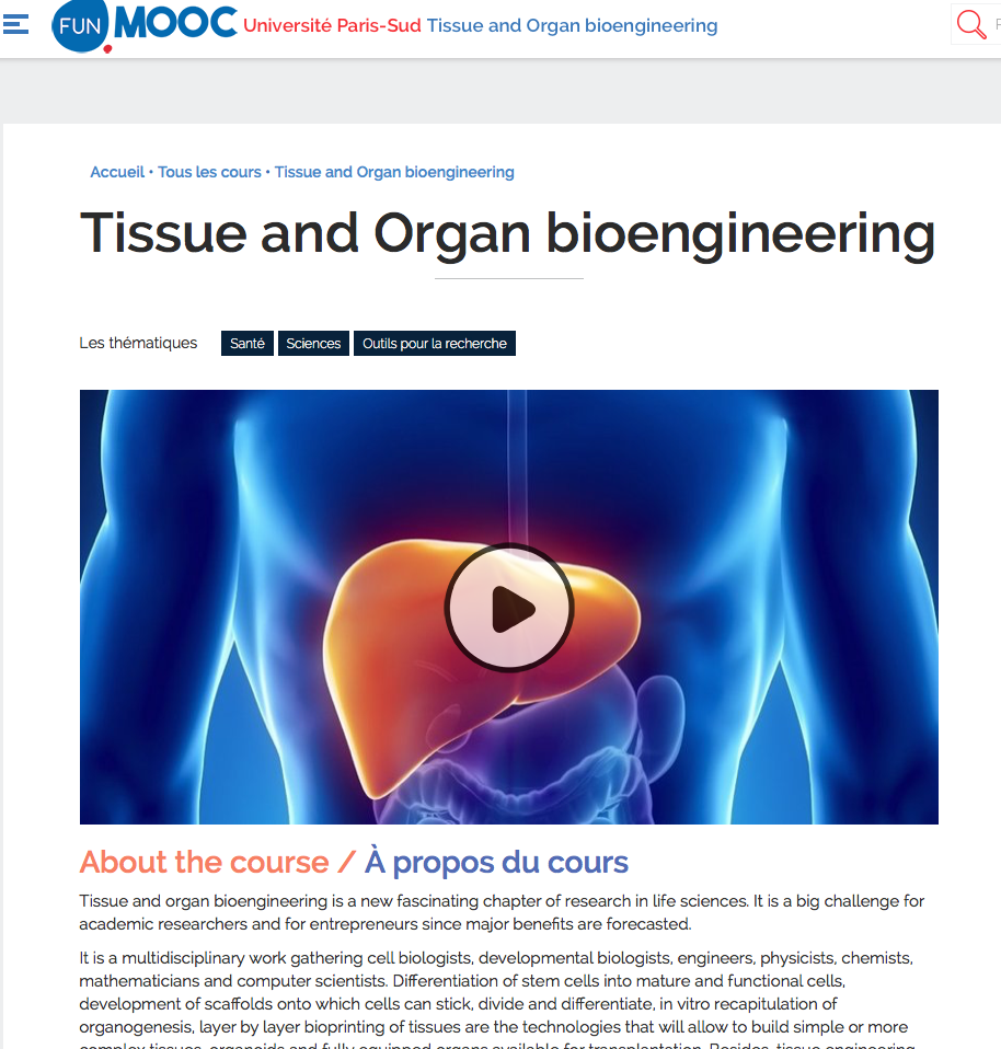MOOC: Tissue and Organ Bioengineering